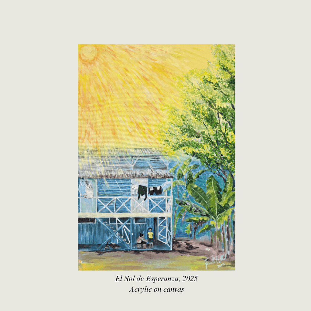El Sol de Esperanza, 2025, obra de arte, acrílico sobre lienzo, Fabiola De Ford, Costa Rica