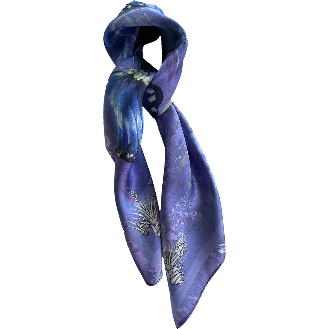 Women's silk scarf “Cloud Forest”, from the Eco-banknotes collection