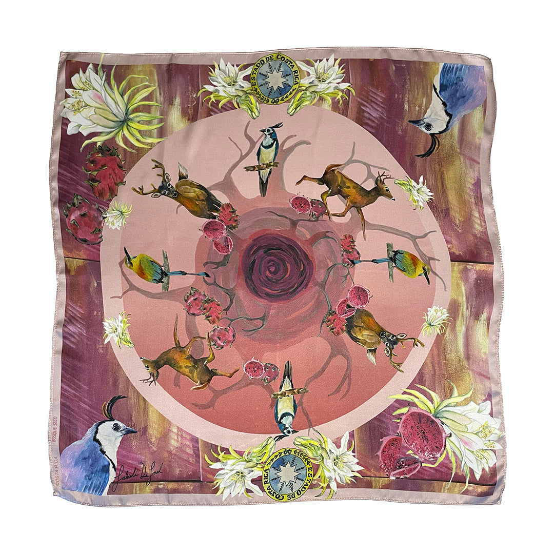 Women's silk scarf, “Dry Forest” from the Eco-banknotes Collection