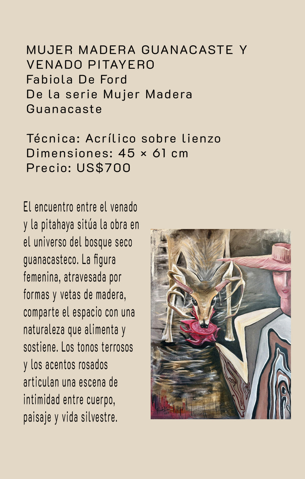 Artwork: Guanacaste Wood Woman and Woman and Pitayero Deer 