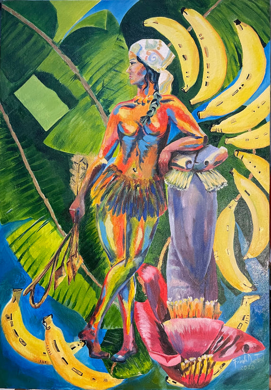 Fine art "La India Caribeña", Fabiola De Ford, 2020, acrylic on canvas