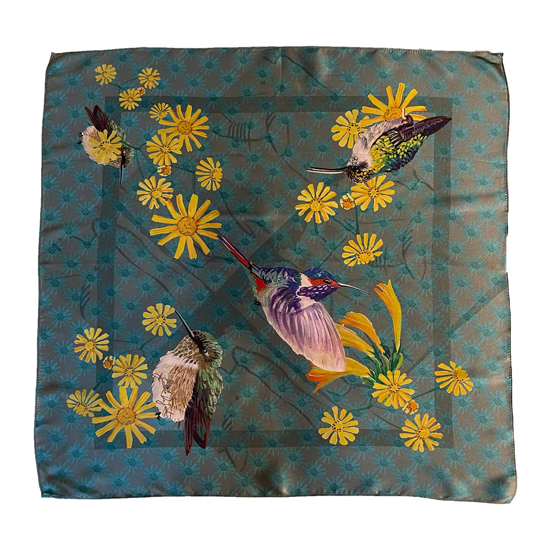 Women's silk scarf “Night Moors”, from the Eco-banknotes Collection