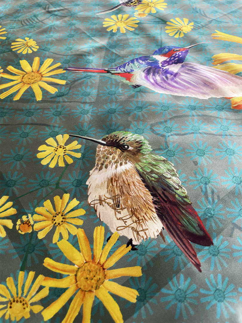 Women's silk scarf “Night Moors”, from the Eco-banknotes Collection