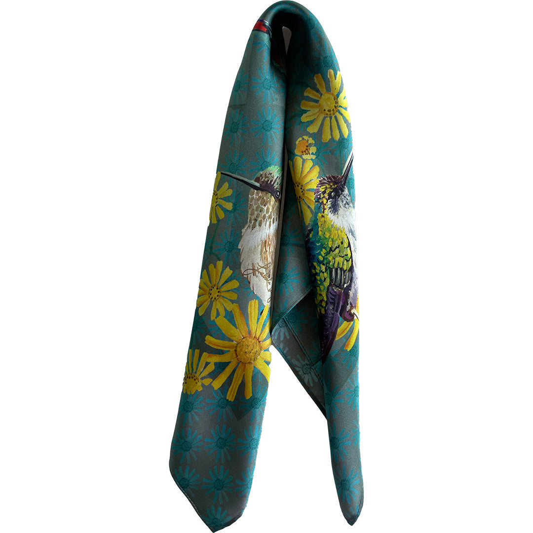 Women's silk scarf “Night Moors”, from the Eco-banknotes Collection