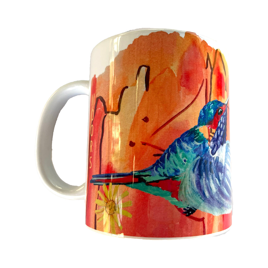 Ceramic Mug, Coffee, Tea, Water Cup , Hummingbird Costa Rica Moors Design with Handle for Home Office, Decorative Cup for Women Men, 11 oz