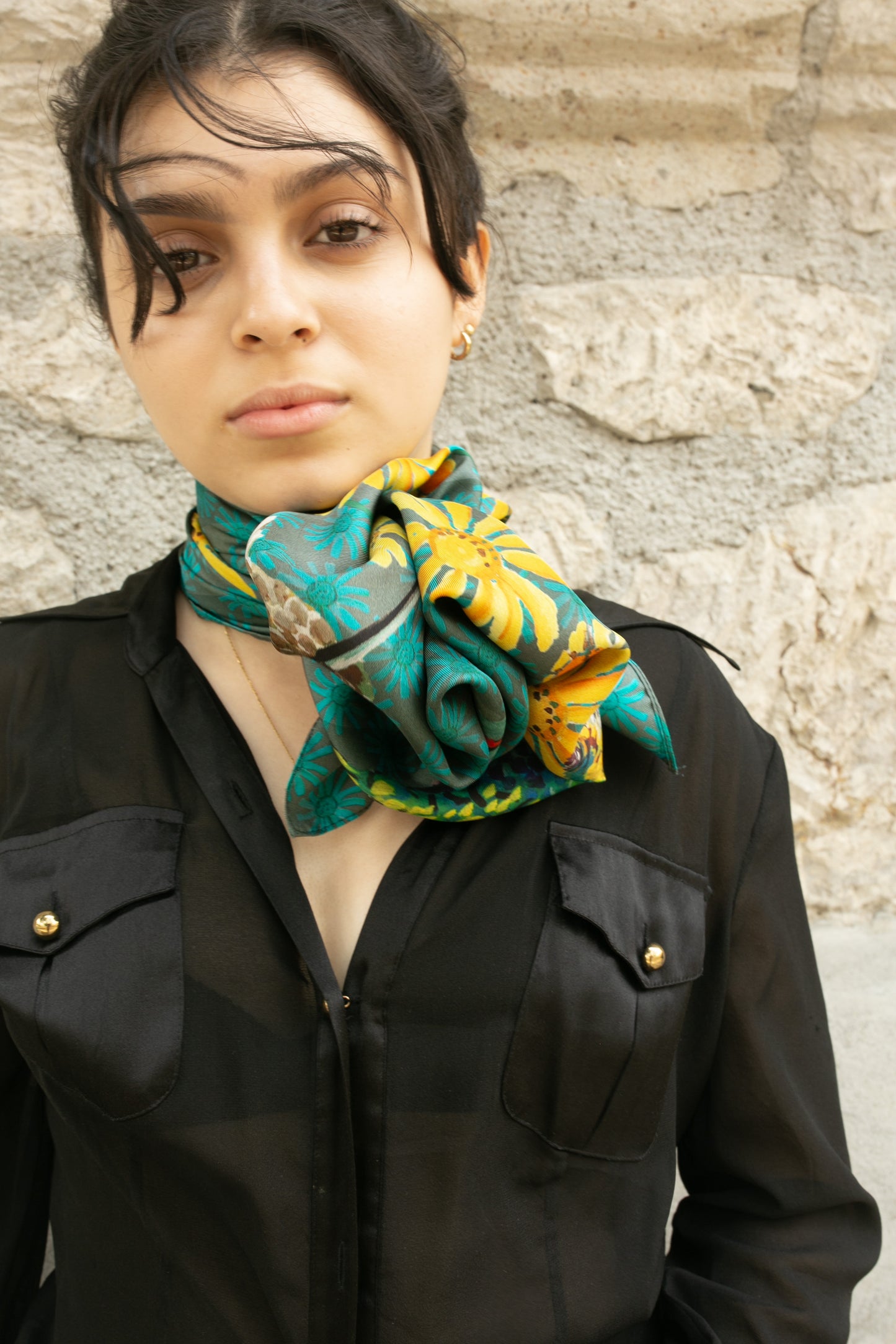 Women's silk scarf “Night Moors”, from the Eco-banknotes Collection