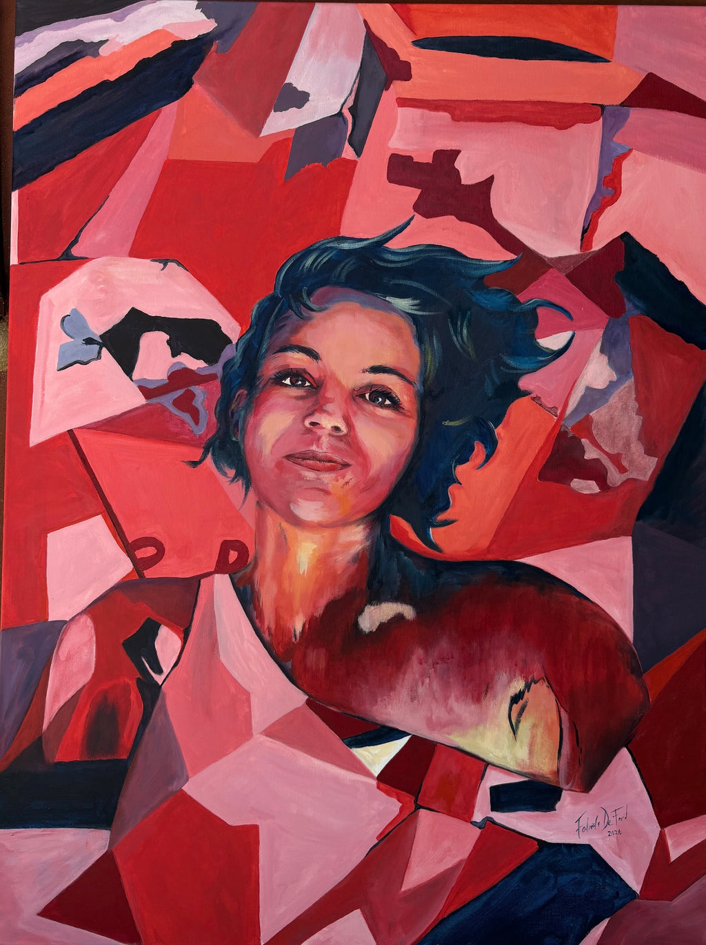 Rubrum Without Discount, artwork, acrylic on canvas, Fabiola De Ford, Costa Rica