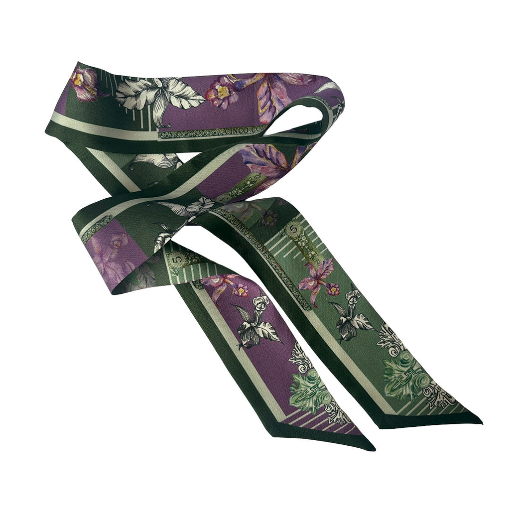 Cinta de Seda Twilly Orquídeas 5 Colones